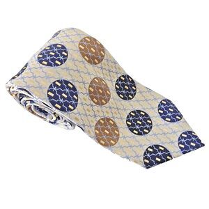 Karl Knox Stunning 100% Microfiber Tie, Silver, Blue & Bronze‎